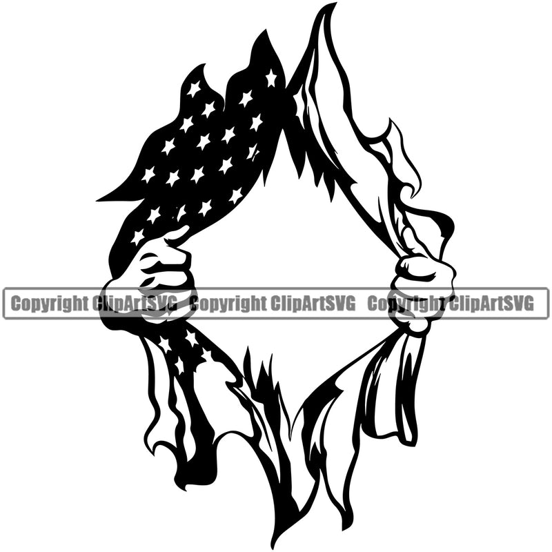 Hand Rip Open Flag Design Element Fist Finger Gesture Black White Hold Holding Grabbing Object Cartoon Character Mascot Creation Create Art Artwork Creator Business Company Logo Clipart SVG