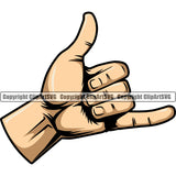 Hand Surfing Sign Design Element White Caucasian Fist Finger Gesture Position Hold Holding Grab Grabbing Object Cartoon Character Mascot Creation Create Art Artwork Creator Business Company Logo Clipart SVG
