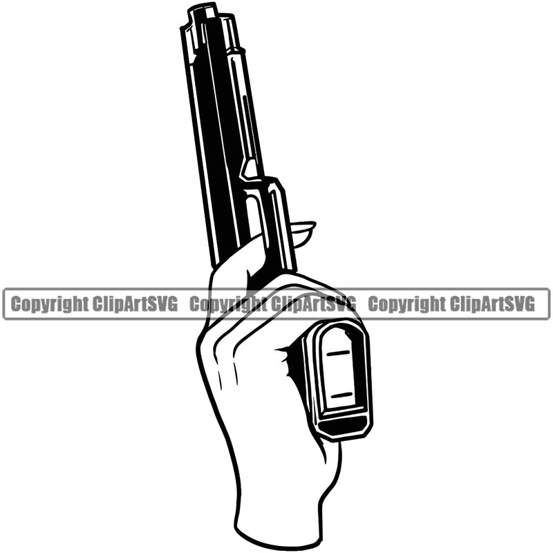 Hand Woman Pistol Up Design Element Fist Finger Gesture Position Hold Grab Grabbing Object Cartoon Character Mascot Create Art Artwork Creator Business Company Logo Clipart SVG