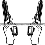Hand Two Woman Pistol Up Design Element Fist Finger Gesture Position Hold Grab Grabbing Object Cartoon Character Mascot Creation Create Art Artwork Business Company Logo Clipart SVG