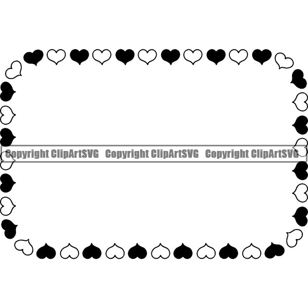 Heart Symbol Make Rectangle Vector Design Element White Background Artwork Outline Background Border Design Element Love Romance Romantic Relationship Family Couple Wedding Logo Clipart SVG