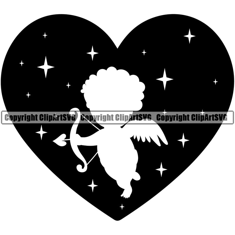 Cupid Love Heart Couple Romantic Lover Soulmate Forever Infinity Cherub Bow Arrow Vector Design Element Heart Love Romance Romantic Relationship Logo Family Couple Wedding Clipart SVG