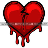 Broken Heart Blood Dripping Vector Design Element Heart Love Romance Romantic Relationship Logo Family Couple Wedding Clipart SVG