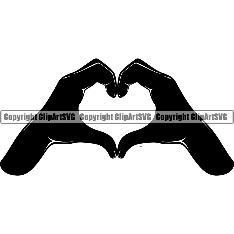 Hand Making Heart Shape Shaped Love Heart Silhouette Vector Design Element Heart Love Romance Romantic Relationship Logo Family Couple Wedding Clipart SVG