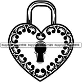 Tattoo Design Heart Shaped Lock Ands Key Vector Design Element Heart Love Romance Romantic Relationship Logo Family Couple Wedding Clipart SVG