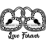 Love Forever Quote Vector Heart Lock Key Couple Romantic Dating Lover Soulmate Tattoo Design Element Heart Love Romance Romantic Relationship Logo Family Couple Wedding Clipart SVG