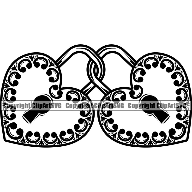 Heart Lock Key Couple Romantic Dating Lover Soulmate Infinity Tattoo Ornate Love Forever Design Element Heart Love Romance Romantic Relationship Logo Family Couple Wedding Clipart SVG