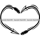 Arrow Heart Design Element Love Shaped Heart Romance Romantic Relationship Logo Family Couple Wedding Clipart SVG