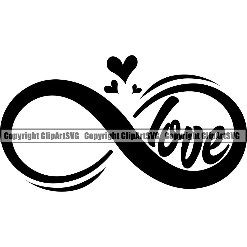 3 love heart infinity line family affection logo Vector Image