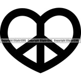 Heart Peace Sign Vector Design Element White Background Heart Love Romance Romantic Relationship Logo Family Couple Wedding Clipart SVG