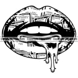 Lips Dripping Design Element Woman Female Girl Lady Face Sexy Mouth Position Character Mascot Creation Create Art Artwork Creator Business Company Logo Clipart SVG
