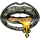 Lips Dripping Yellow Color Design Element Face Sexy Mouth Position Head Character Mascot Create Art Artwork Creator Company Logo Clipart SVG