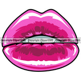 Lips Pink Color White Design Element Face Sexy Mouth Position Character Woman Female Girl Lady Mascot Creation Create Artwork Creator Business Logo Clipart SVG