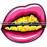 Lips Pink Color Design Element Face Sexy Mouth Position Head Woman Female Girl Lady Character Mascot Creation Create Art Artwork Creator Business Company Logo Clipart SVG