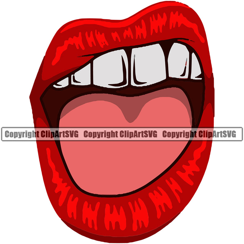 Lips Design Element Face Sexy Mouth Position Head Woman Female Girl Lady Cartoon Character Mascot Creation Create Art Artwork Creator Business Company Logo Clipart SVG