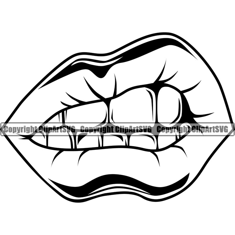 Lips White Teeth Design Element Face Woman Female Girl Lady Mouth Position Cartoon Character Mascot Creation Create Art Artwork Creator Business Company Logo Clipart SVG