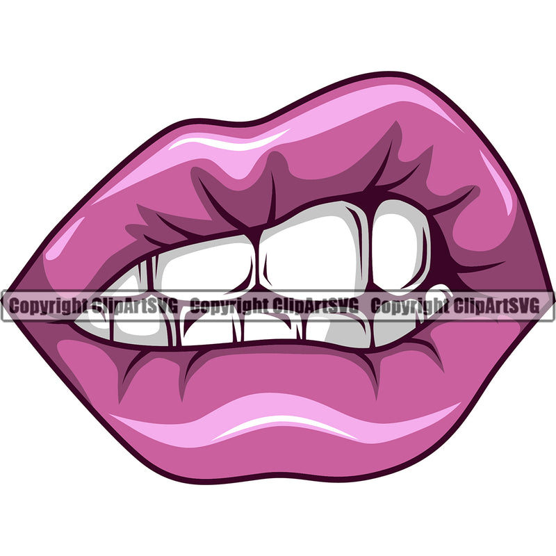 Lips Angry Face White Teeth Design Element Sexy Mouth Position Cartoon Woman Female Girl Lady Character Mascot Creation Create Art Artwork Creator Business Company Logo Clipart SVG