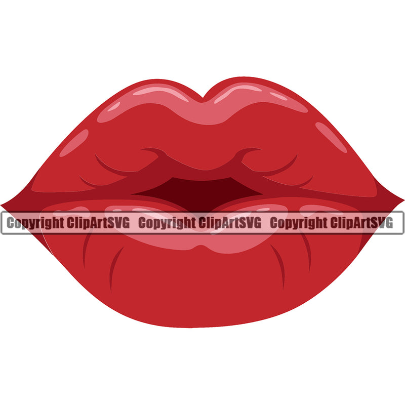 Lips Color Red Design Element Face Sexy Mouth Position Woman Female Girl Lady Character Mascot Creation Create Art Creator Business Company Logo Clipart SVG