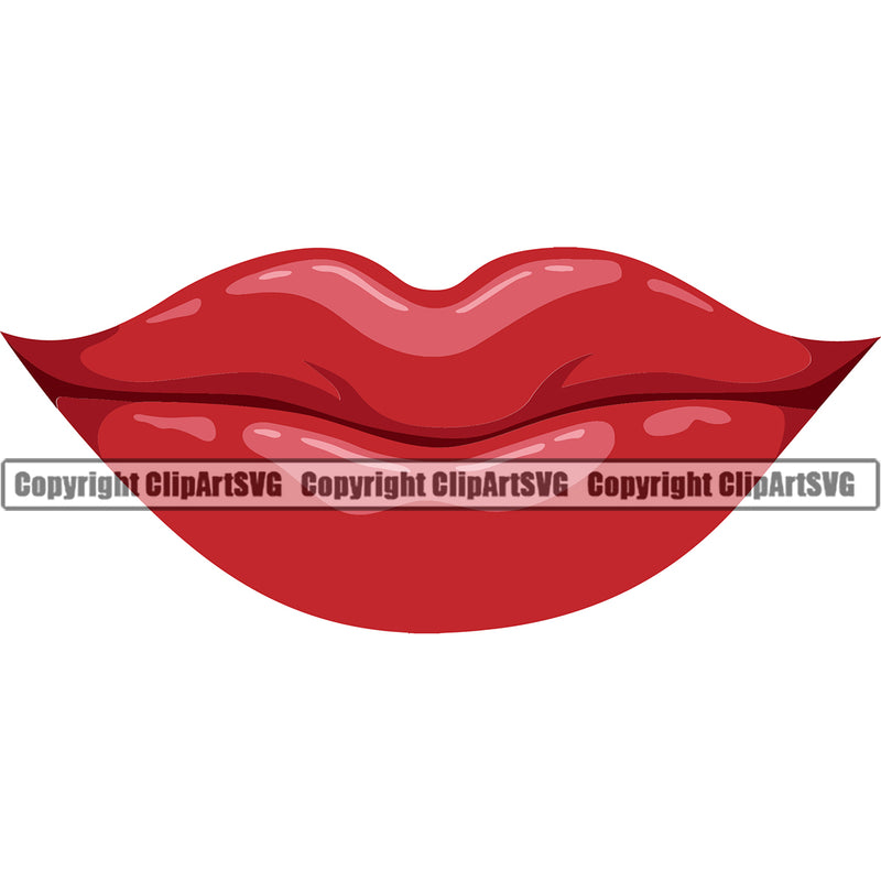 Lips Color Red Smile Face Design Element Sexy Mouth Position Cartoon Woman Female Girl Lady Character Mascot Creation Create Art Artwork Creator Business Company Logo Clipart SVG