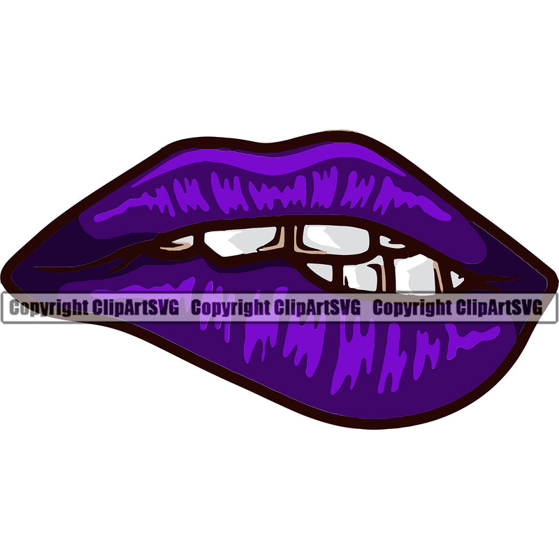 Lips Bite Color Design Element Face Sexy Mouth Position Head Cartoon Woman Female Girl Lady Character Mascot Creation Create Art Artwork Creator Business Company Logo Clipart SVG