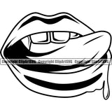 Lips Dripping Woman Female Girl Lady Design Element Face Sexy Mouth Head Cartoon Mascot Creation Create Art Artwork Creator Business Company Logo Clipart SVG