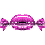 Lips Candy Design Element Face Sexy Mouth Position Head Woman Female Girl Lady Cartoon Character Mascot Creation Create Art Artwork Creator Business Company Logo Clipart SVG