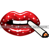 Lips Smoke Smoking Cigarette Design Element Face Sexy Mouth Position Head Cartoon Character Mascot Creation Create Art Artwork Creator Business Company Logo Clipart SVG