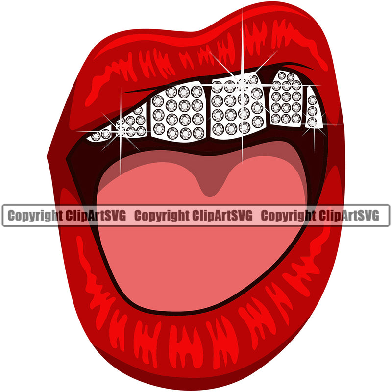 Lips Diamond Design Element Face Sexy Mouth Position Creator Business Company Head Cartoon Character Mascot Creation Create Art Artwork Logo Clipart SVG