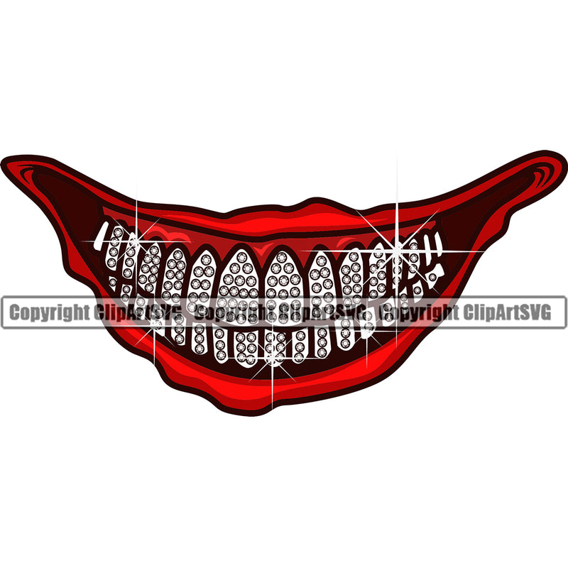 Lips Diamond Mouth Design Element Evil Sinister Grin Grinning Face Mouth Position Head Cartoon Character Mascot Creation Create Art Artwork Creator Business Company Logo Clipart SVG