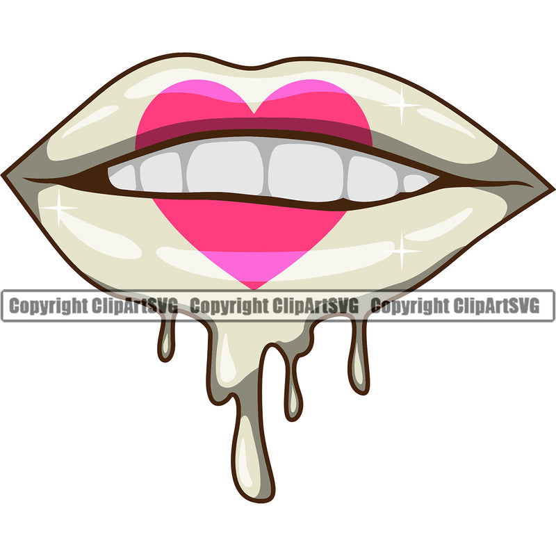 Lips Design Element Love Shape Face Sexy Mouth Position Head Cartoon Woman Female Girl Lady Mascot Creation Create Art Artwork Creator Business Company Logo Clipart SVG