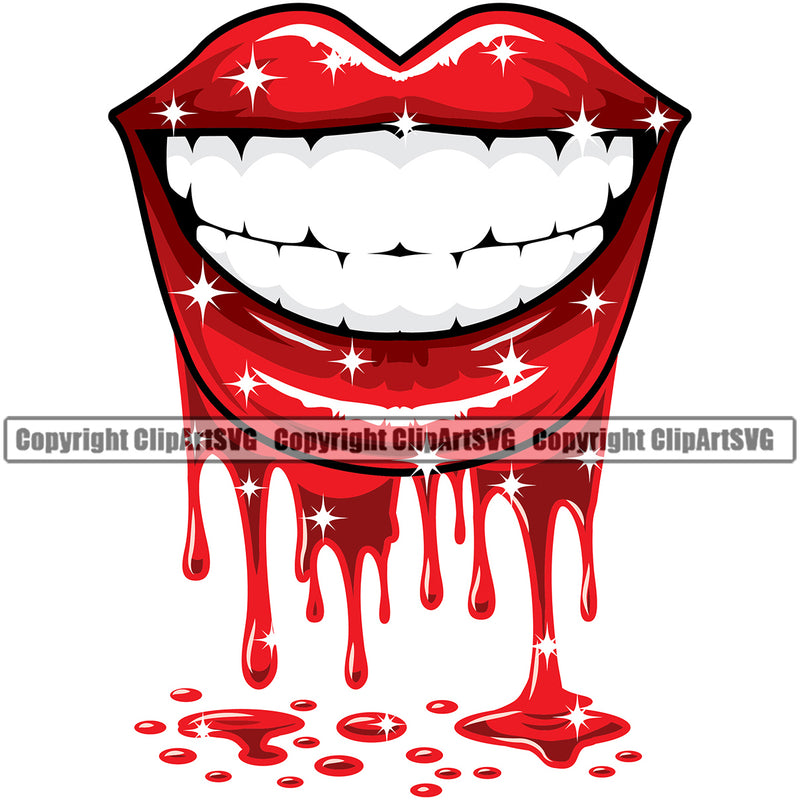 Lips Blood Drip Bloody Dripping Horror White Shine Design Element Face Sexy Mouth Position Head Cartoon Character Mascot Creation Create Art Artwork Creator Business Company Logo Clipart SVG