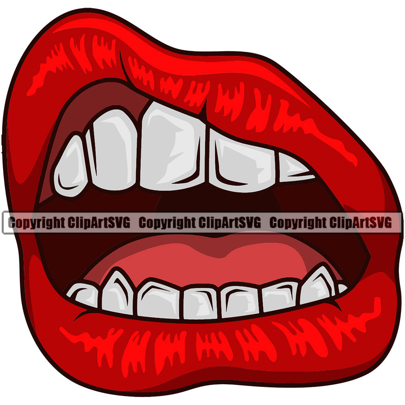 Lips Gold Teeth White Color Design Element Face Sexy Mouth Position  Gangster Grill Thug Mean Mug Bling Jewelry Cartoon Character Mascot Creation Create Art Artwork Creator Business Company Logo Clipart SVG