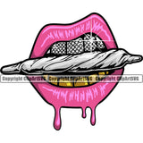 Lips Gold Teeth Bite Biting Marijuana Pot Joint Blunt Dripping Design Element Diamond Teeth Top Face Sexy Woman Gangster Grill Thug Mean Mug Girl Lady Position Head Cartoon Mascot Creation Create Art Artwork Creator Business Logo Clipart SVG