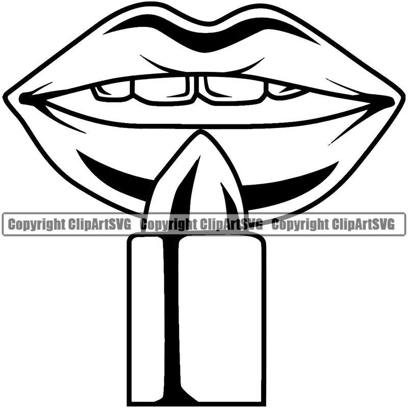 Lips Lip Stick Design Element Face Sexy Mouth Position Head Cartoon Woman Female Girl Lady Mascot Creation Create Art Artwork Creator Business Company Logo Clipart SVG