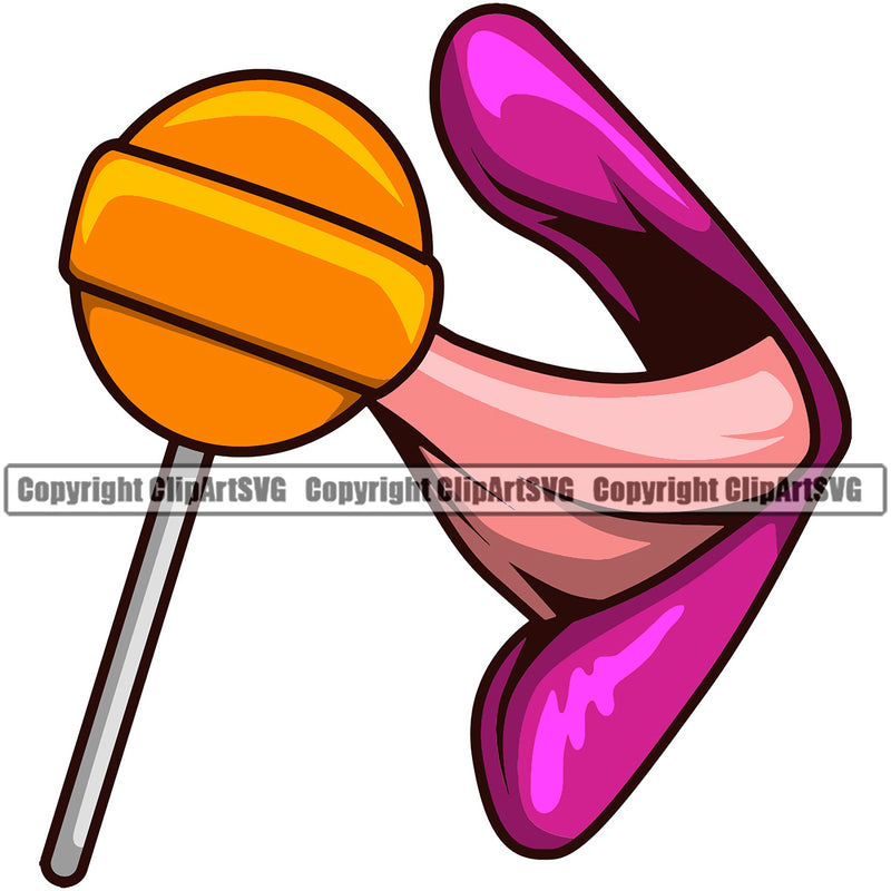 Lips Suck Sucking Lick Licking Candy Lollipop Color Design Element Woman Female Girl Mascot Creation Create Art Artwork Creator Business Company Lady Sexy Mouth Position Head Cartoon Character Logo Clipart SVG