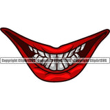 Lips Evil Sinister Grin Grinning Smile Face Design Element Mouth Position Head Cartoon Character Mascot Creation Create Art Artwork Male Man Boy Business Company Logo Clipart SVG