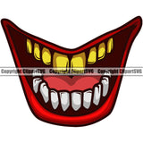 Lips Smile Gold Teeth Clown Design Element Male Man Boy Mouth Position Head Evil Sinister Grin Grinning Cartoon Mascot Gangster Grill Thug Mean Jewelry Create Art Artwork Creator Business Company Logo Clipart SVG