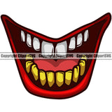 Lips Bottom Gold Color Male Man Boy Design Element Face Mouth Position Evil Sinister Grin Grinning Gangster Grill Thug Mean Mug Bling Cartoon Character Mascot Creation Create Art Artwork Creator Business Company Logo Clipart SVG