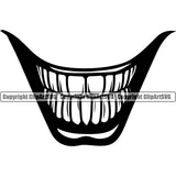Lips Design Element Joker Face Mouth Position Head Cartoon Character Male Man Boy Mascot Creation Create Art Creator Gangster Grill Thug Mean Mug Bling Jewelry Company Logo Clipart SVG