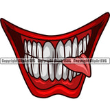 Lips Mouth Teeth Bite Biting Gold Chain Necklace Design Element Evil Sinister Grin Grinning Male Man Boy Color Face Mouth Position Head Cartoon Character Mascot Creation Create Art Artwork Creator Business Company Logo Clipart SVG