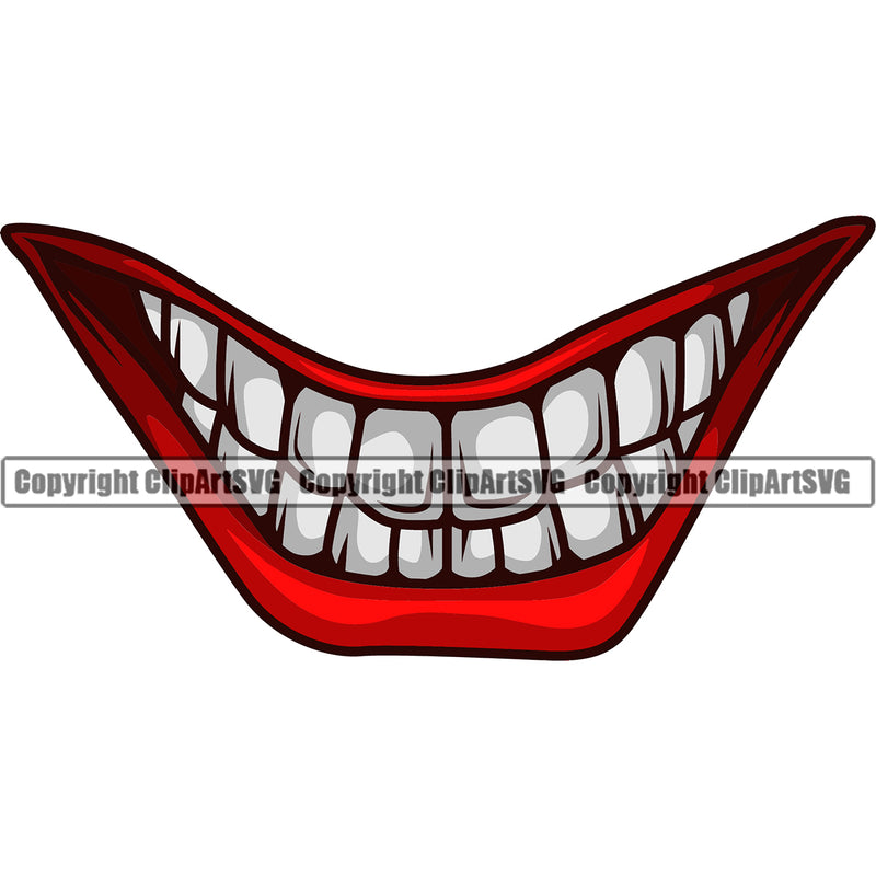 Lips Design Element Face Mouth Evil Sinister Grin Grinning Position Head Woman Female Girl Lady Male Man Boy Cartoon Character Mascot Creation Create Art Artwork Creator Business Company Logo Clipart SVG