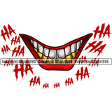 Lips Evil Sinister Grin Grinning Gold Teeth Ha Ha Text Design Element Face Gangster Grill Thug Mean Mug Bling Position Head Cartoon Character Mascot Creation Create Art Male Man Boy Business Company Logo Clipart SVG