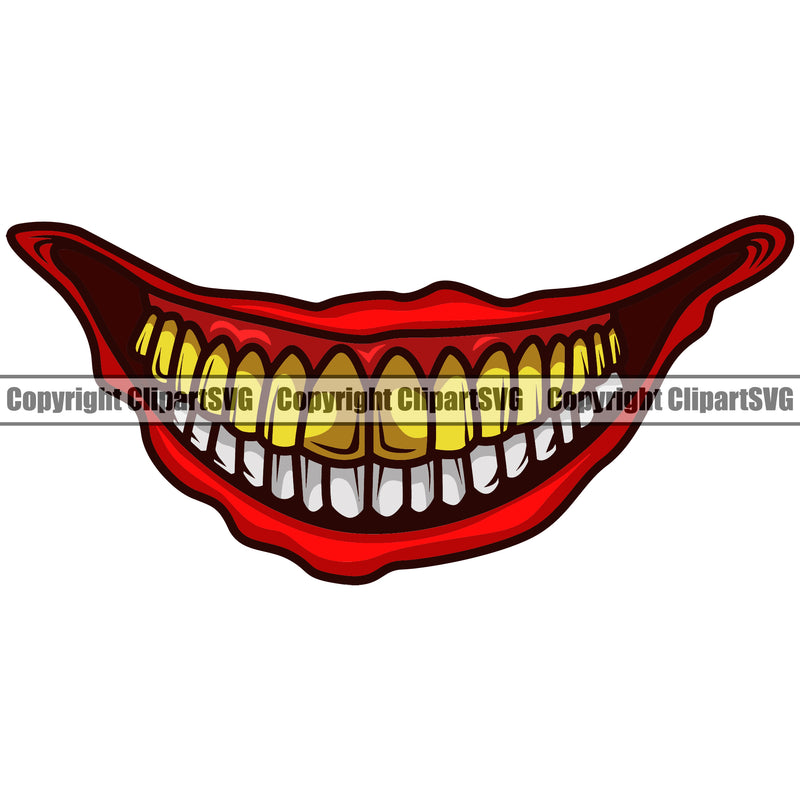 Lips Gold Teeth Top Design Element Gangster Grill Thug Mean Mug Bling Head Evil Sinister Grin Grinning Character Mascot Creation Create Art Male Man BoyCreator Business Company Logo Clipart SVG
