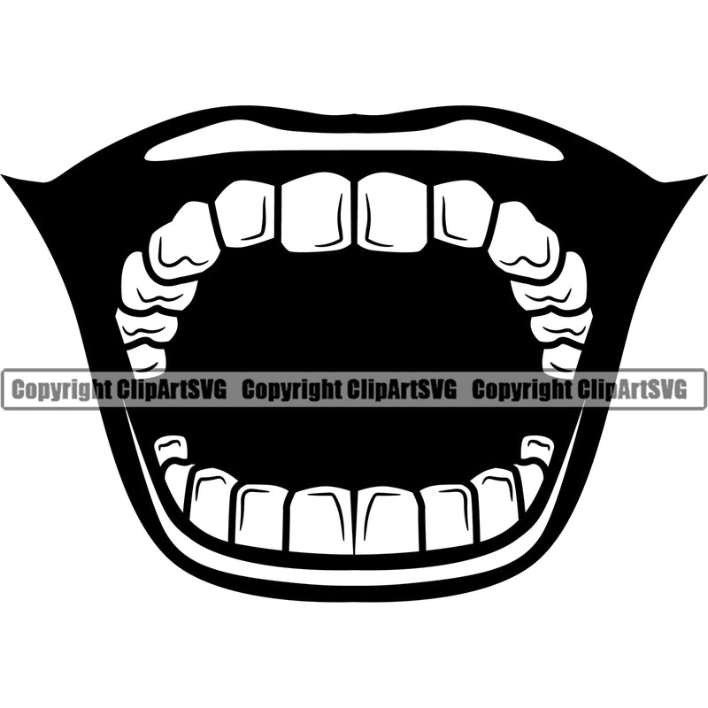 Lips Open Mouth Clown Design Element Face Black Color Position Head Cartoon Character Mascot Creation Create Evil Sinister Grin Grinning Artwork Creator Business Company Logo Clipart SVG