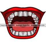 Lips Red Color Clown Mouth Tongue Design Element Face Mouth Position Head Evil Sinister Grin Grinning Boy Man Male Cartoon Character Mascot Creation Create Art Artwork Creator Business Company Logo Clipart SVG