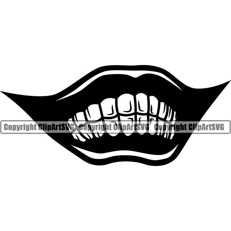 Lips Clown Evil Sinister Grin Grinning Design Element Face Mouth Position Head Male Man Boy Cartoon Character Mascot Creation Create Art Artwork Creator Business Company Logo Clipart SVG