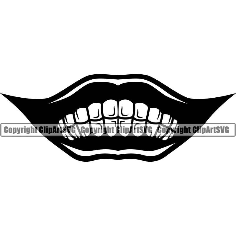 Lips Evil Sinister Grin Grinning Face Smile Design Element Male Man Boy Position Head Cartoon Character Mascot Creation Create Art Artwork Creator Business Company Logo Clipart SVG
