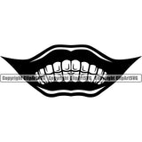 Lips Evil Sinister Grin Grinning Face Smile Design Element Male Man Boy Position Head Cartoon Character Mascot Creation Create Art Artwork Creator Business Company Logo Clipart SVG