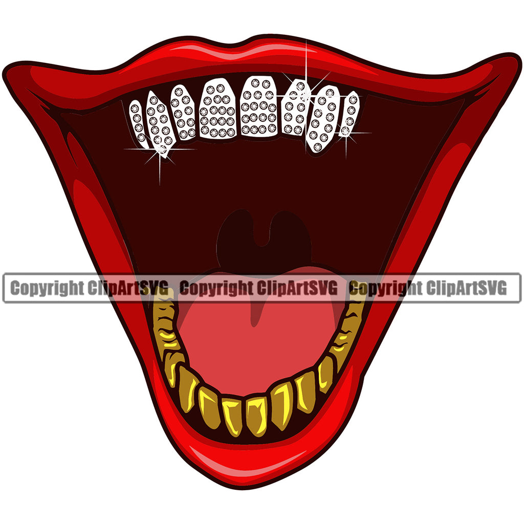 cartoon bad teeth mouth open