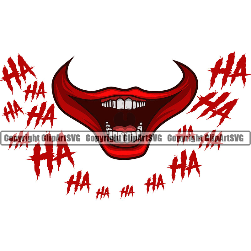 Lips Clown Open Mouth Design Element Mouth Position Head Cartoon Evil Sinister Grin Grinning Character Mascot Creation Create Art Artwork Creator Business Company Logo Clipart SVG
